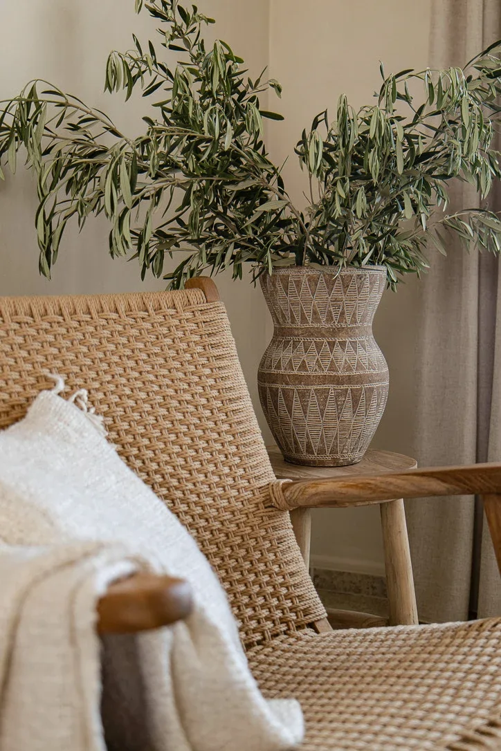 Woven chair styled by Studio Blanco